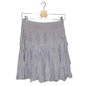 Macy's INC Grey Seaweed Vertical Ruffle Mini Skirt